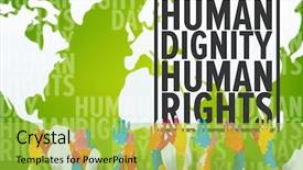  Presentation with human rights - Cool new theme with raising arms against human rights backdrop and a yellow colored foreground