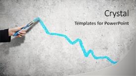  Presentation with paint brush - Slides consisting of hand drawing increasing graph background and a light gray colored foreground