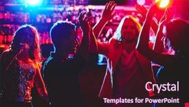  Presentation with dance beautiful couple dancing ballroom - Theme featuring friends with raised arms dancing background and a wine colored foreground