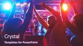  Presentation with night club - Cool new PPT layouts with arms dancing at night club backdrop and a tawny brown colored foreground