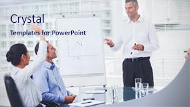  Presentation with question - Cool new PPT theme with raising charts - businesswoman asking question during her backdrop and a sky blue colored foreground