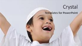  Presentation with winner - Cool new slides with raising children - winner successful kid backdrop and a light gray colored foreground