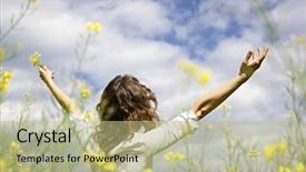  Presentation with rapeseed - PPT theme consisting of data structure algorithm - fractal realms series background design background and a  colored foreground.