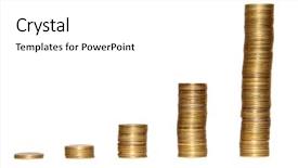  Presentation with black and gold and white - Presentation with columns of golden coins isolated background and a white colored foreground