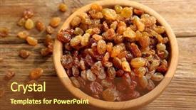  Presentation with bowl - Colorful presentation theme enhanced with raisins-in-bowl-on-wooden backdrop and a tawny brown colored foreground