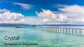  Presentation with water ocean - Presentation design featuring raja ampat - paradise tropical ocean and islands background and a light blue colored foreground