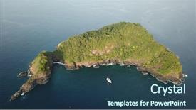  Presentation with raja ampat - Beautiful slide set featuring raja ampat - tropical island aerial photo koh backdrop and a ocean colored foreground