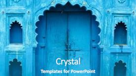  Presentation with india - Slides enhanced with rajasthan - bright blue doorway in india background and a teal colored foreground