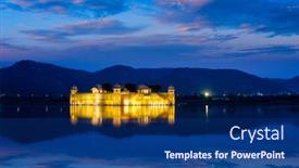  Presentation with rajasthan - Colorful slide deck enhanced with rajasthan-famous-tourist-landmark-jal backdrop and a ocean colored foreground