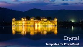  Presentation with rajasthan - Slides having rajasthan-famous-tourist-landmark-jal background and a navy blue colored foreground