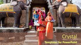  Presentation with rajasthan festival - Slide deck consisting of rajasthan-india-march-29-woman background and a tawny brown colored foreground