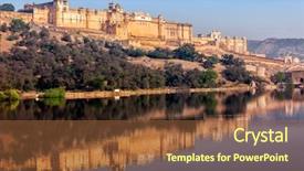  Presentation with india fort - Slide deck consisting of indian landmark - amer amber fort background and a tawny brown colored foreground
