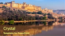  Presentation with india fort - Slide deck featuring indian landmark - amer amber fort background and a tawny brown colored foreground