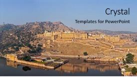  Presentation with india fort - PPT theme consisting of rajasthan landmark - amer amber fort background and a  colored foreground