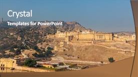  Presentation with jaipur city palace rajasthan india - Colorful PPT layouts enhanced with rajasthan landmark - amer amber fort backdrop and a  colored foreground