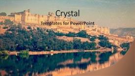  Presentation with vintage retro - Beautiful PPT layouts featuring rajasthan landmark - amer amber fort backdrop and a coral colored foreground
