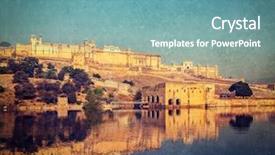  Presentation with vintage retro - Cool new theme with rajasthan landmark - amer amber fort backdrop and a  colored foreground