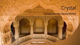  Presentation with jain - Theme with rajasthan state in india background and a gold colored foreground