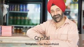  Presentation with turban - Slide deck featuring rajasthani culture - portrait of indian sikh man background and a lemonade colored foreground