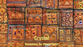  Presentation with patchwork - Slide deck enhanced with rajasthani indian patchwork wall cloth background and a tawny brown colored foreground