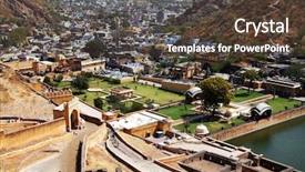  Presentation with india fort - Presentation consisting of rajputs - amber fort in jaipur rajasthan background and a tawny brown colored foreground