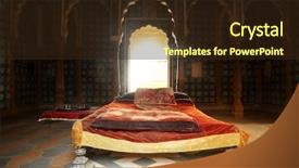  Presentation with architectural - Colorful PPT theme enhanced with rajputs - architectural detail of mandir palace backdrop and a wine colored foreground