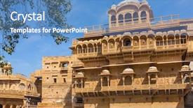  Presentation with india fort - Cool new PPT theme with rajputs - famouse dussehra chowk inside jaisalmer backdrop and a  colored foreground