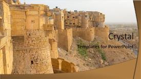  Presentation with india fort - Presentation having rajputs - jaisalmer fort in rajasthan india background and a coral colored foreground