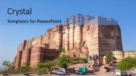  Presentation with india fort - Cool new presentation with rajputs - mehrangarh fort on the hill backdrop and a light blue colored foreground