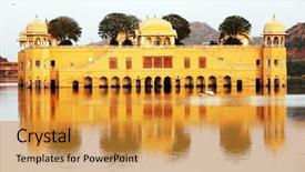  Presentation with 18th century - Colorful slides enhanced with rajputs - water palace jal mahal backdrop and a gold colored foreground