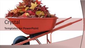  Presentation with chemistry leaves green leaf - Slide deck featuring rake - pile of leaves background and a red colored foreground