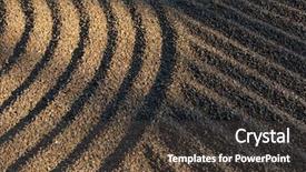  Presentation with sunlight - PPT theme featuring raked garden pebbles in sunlight background and a  colored foreground