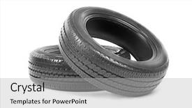  Presentation with tires - PPT theme with rally - car tires isolated on white background and a light gray colored foreground