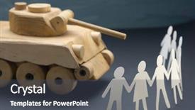  Presentation with activism - Presentation design with rally - chain of paper people rallying background and a dark gray colored foreground