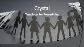  Presentation with protest - PPT theme having rally - chain of paper people rallying background and a gray colored foreground