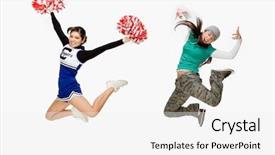  Presentation with rally - Amazing theme having rally - cheerleader and skater backdrop and a white colored foreground