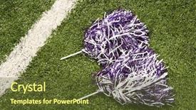  Presentation with cheerleading - Slide set enhanced with rally - cheerleading pom-poms background and a tawny brown colored foreground