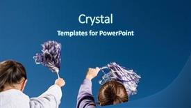  Presentation with cheerleading - Slide deck featuring rally - girls cheerleading background and a ocean colored foreground