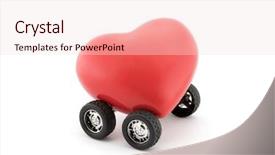  Presentation with rally - Cool new presentation design with rally - heart on wheels isolated backdrop and a lemonade colored foreground