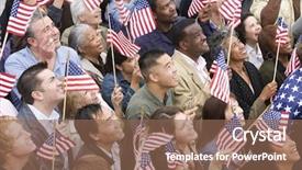  Presentation with rally - Colorful PPT theme enhanced with woman businesswoman with boxing gloves on white backdrop and a light gray colored foreground