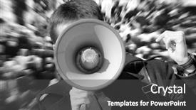  Presentation with rally - Slides with rally - turmoil on the street background and a dark gray colored foreground