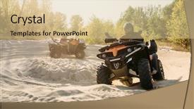  Presentation with atv - Beautiful slides featuring rally - two atv riders in helmets backdrop and a lemonade colored foreground