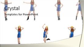  Presentation with dress ethics - PPT theme enhanced with rally automovil sports - beautiful woman in checkered dress background and a pink colored foreground