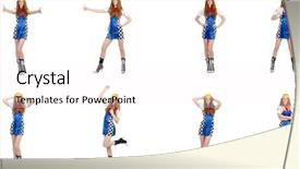  Presentation with rally - PPT theme with rally automovil sports - beautiful woman in checkered dress background and a pink colored foreground