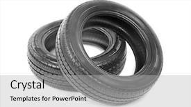  Presentation with rally car - PPT theme consisting of rally automovil sports - car tires isolated on white background and a light gray colored foreground