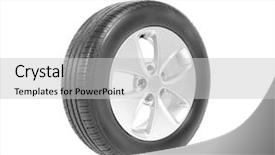  Presentation with rally car - Slide set consisting of rally automovil sports - car wheel isolated on white background and a light gray colored foreground