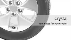  Presentation with autonomous car - PPT layouts enhanced with rally automovil sports - car wheel on white background background and a  colored foreground