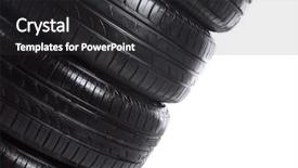  Presentation with car wheels stand - Amazing PPT theme having rally automovil sports - car wheels on white background backdrop and a  colored foreground