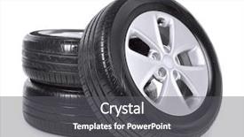  Presentation with car wheels stand - PPT theme with rally automovil sports - car wheels on white background background and a gray colored foreground