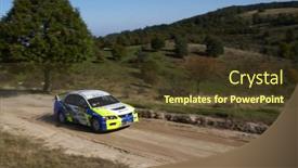  Presentation with rally car - Theme consisting of rally-car background and a tawny brown colored foreground